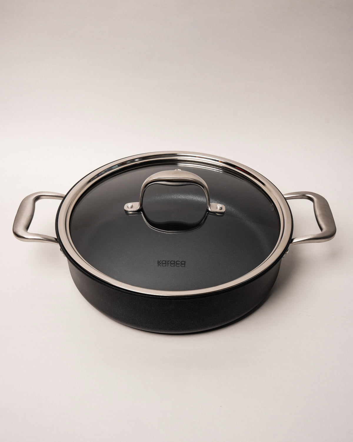 BioDiamond diamond-coated pot with lid, side handle detail