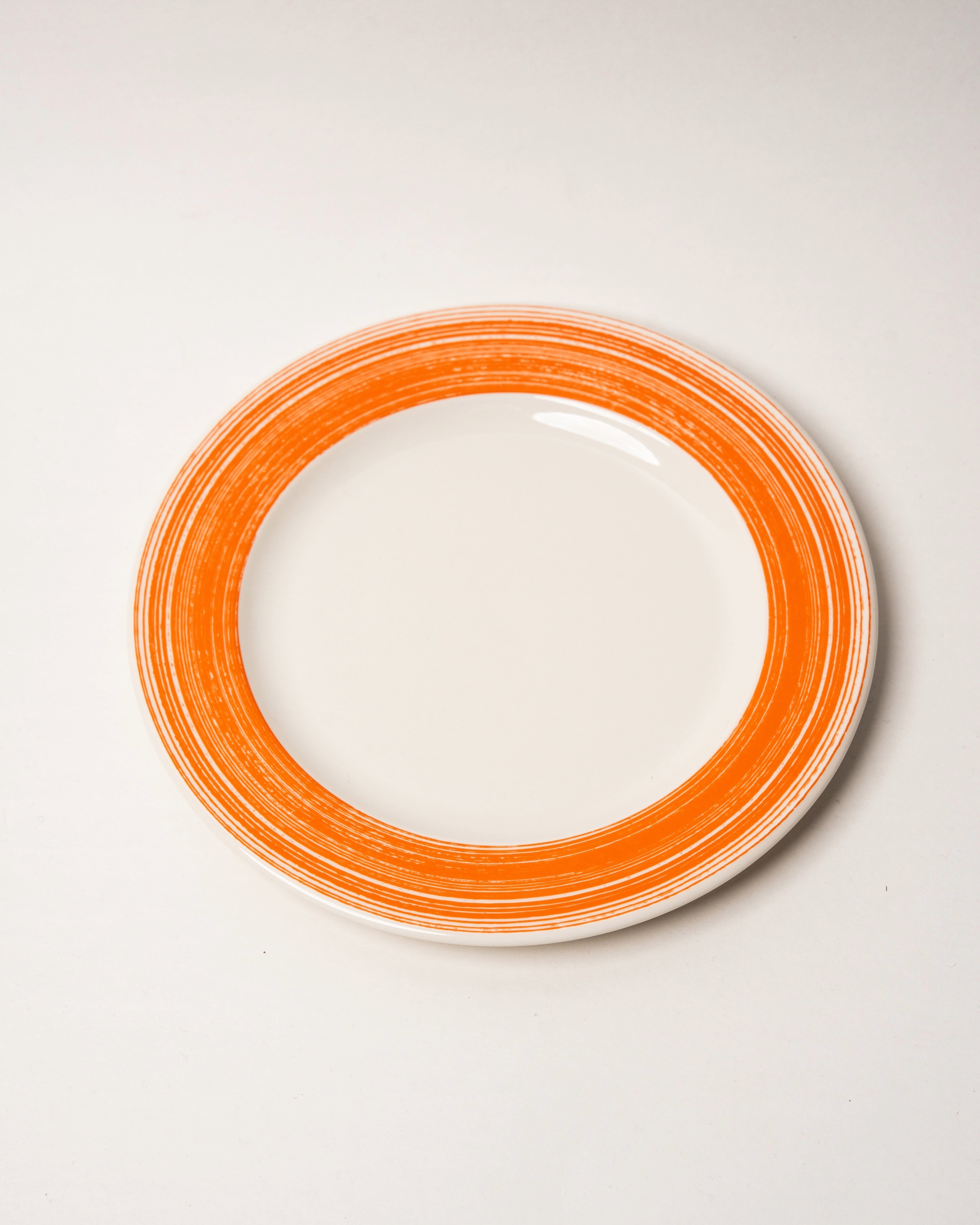 Fresh Orange porcelain dinner plate, orange rim glaze, 9.8 inch