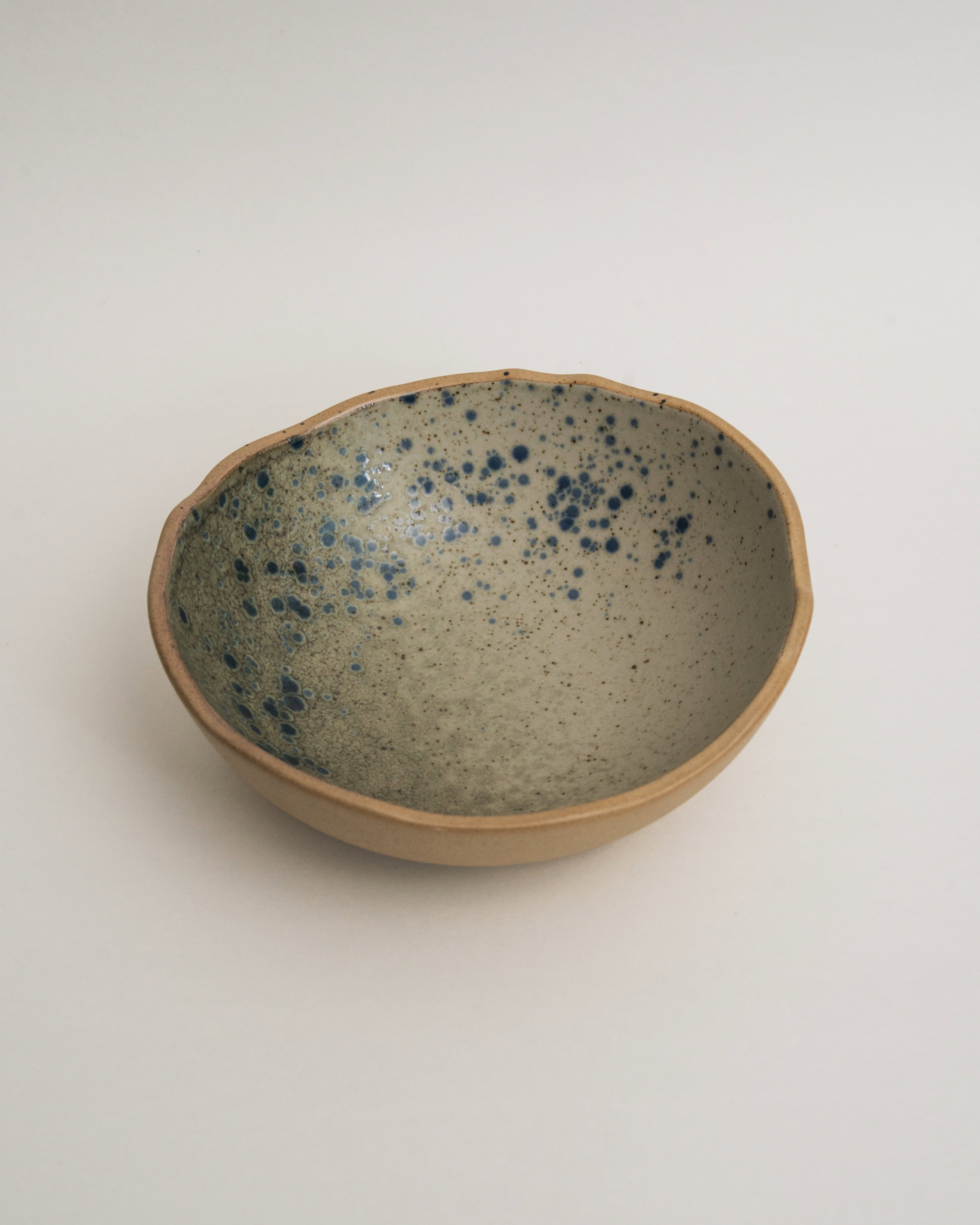 Gaia porcelain bistro bowl, speckled blue-grey glaze, 8.3 inch