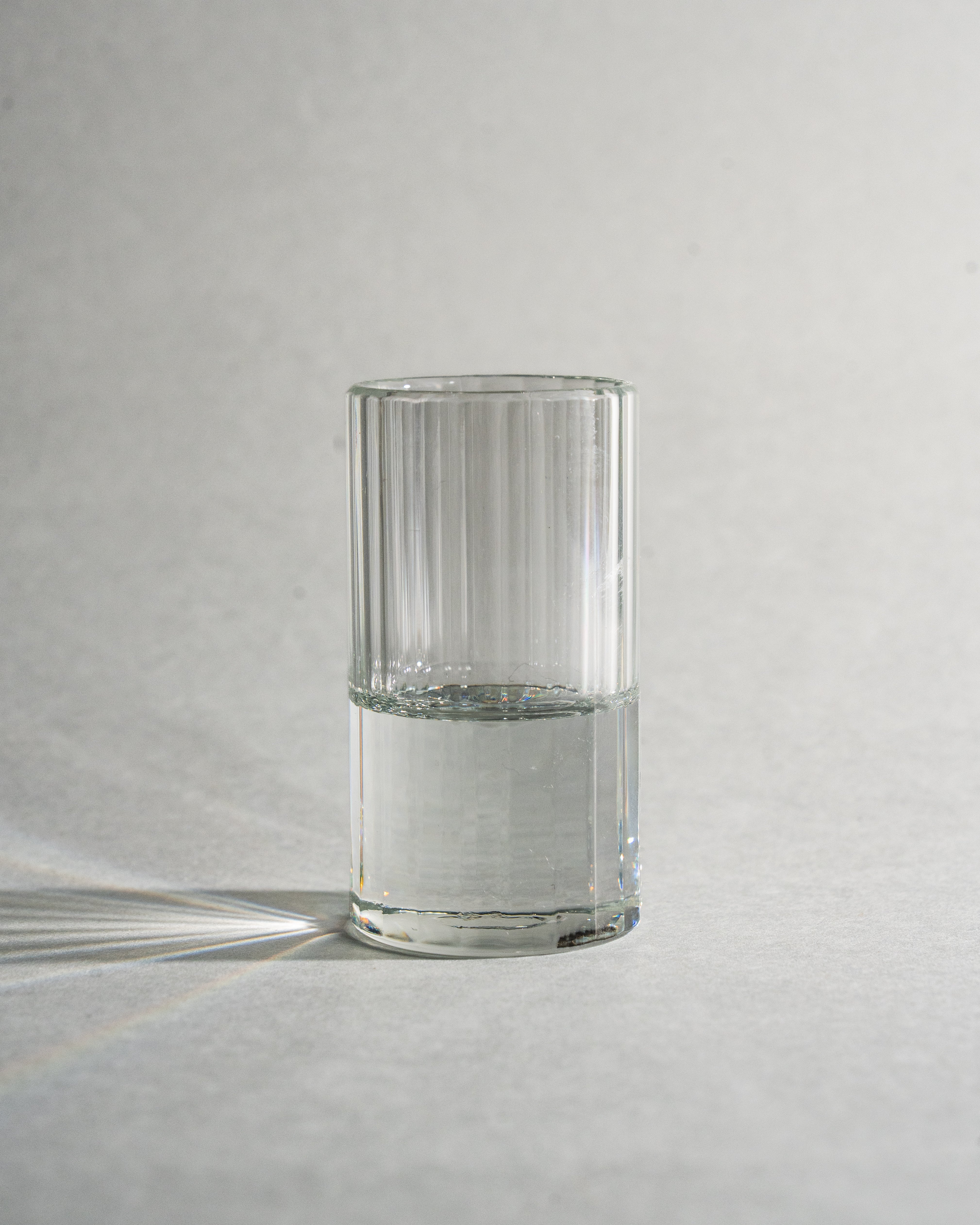 Infinityglass Romance shot glass, fluted clear glass design