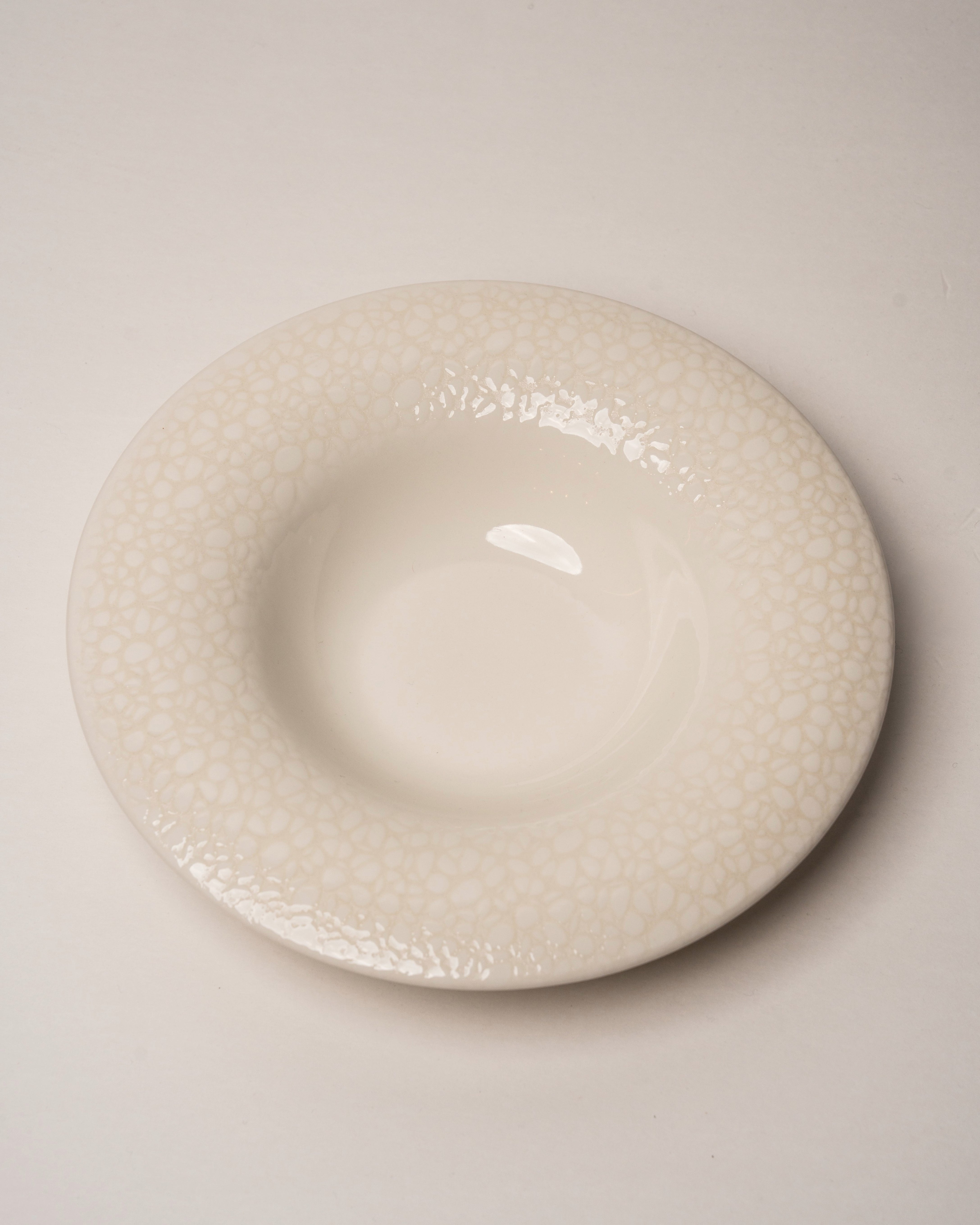 Marlena porcelain bistro plate, matte cream textured finish, 11 inch
