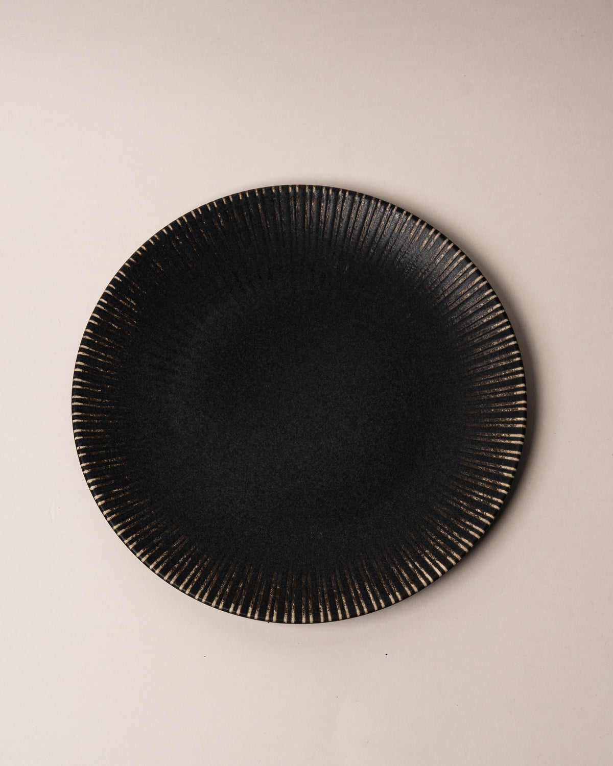 Black obsidian porcelain dinner textured plate